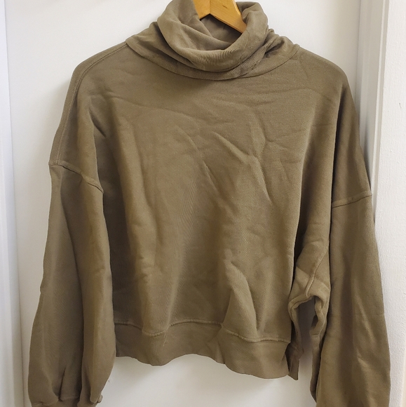 🤩New without tags Agolde cotton Ballon sleeve turtleneck sweatshirt size small - Picture 4 of 11